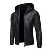 2026 Hooded Plus Fleece Biker Leather Jacket Men Fur Coat Motorcycle Pu Casual Slim Fit Male Slim Fit Outwear Coat Size S -3xl