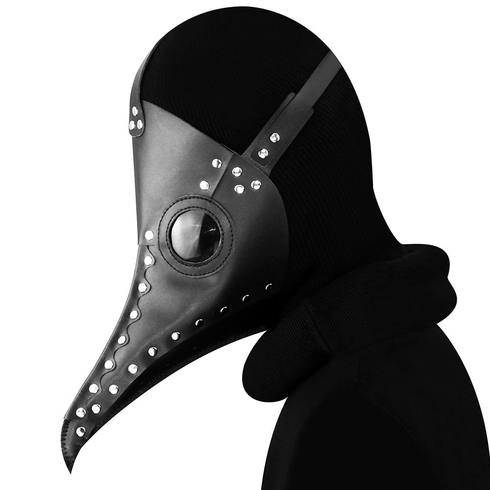 Halloween Steampunk Plague Doctor Black Masquerade Mask for Women