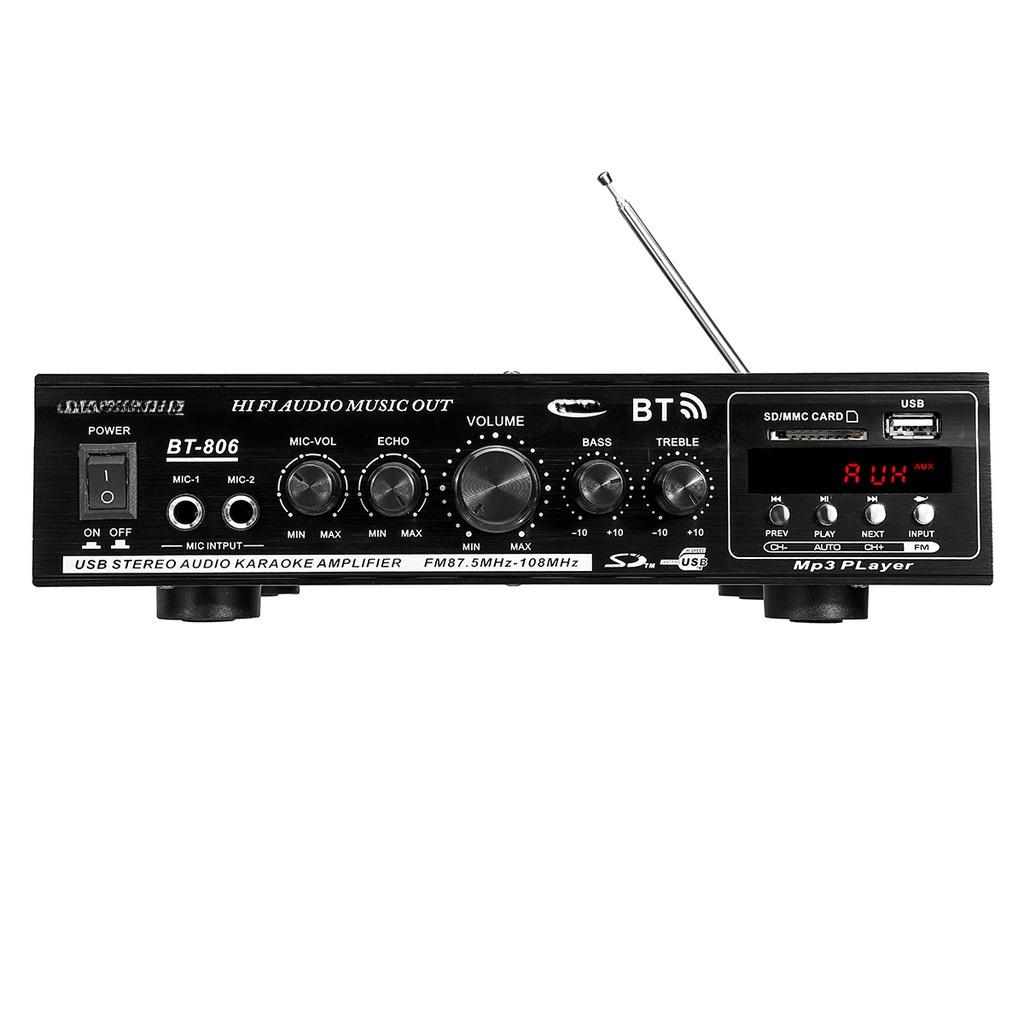 2 Channel Digital Amplifier USB/SD AUX Input 500W HIFI bluetooth Power Amplifier Audio Karaoke Car Home Theater 220V
