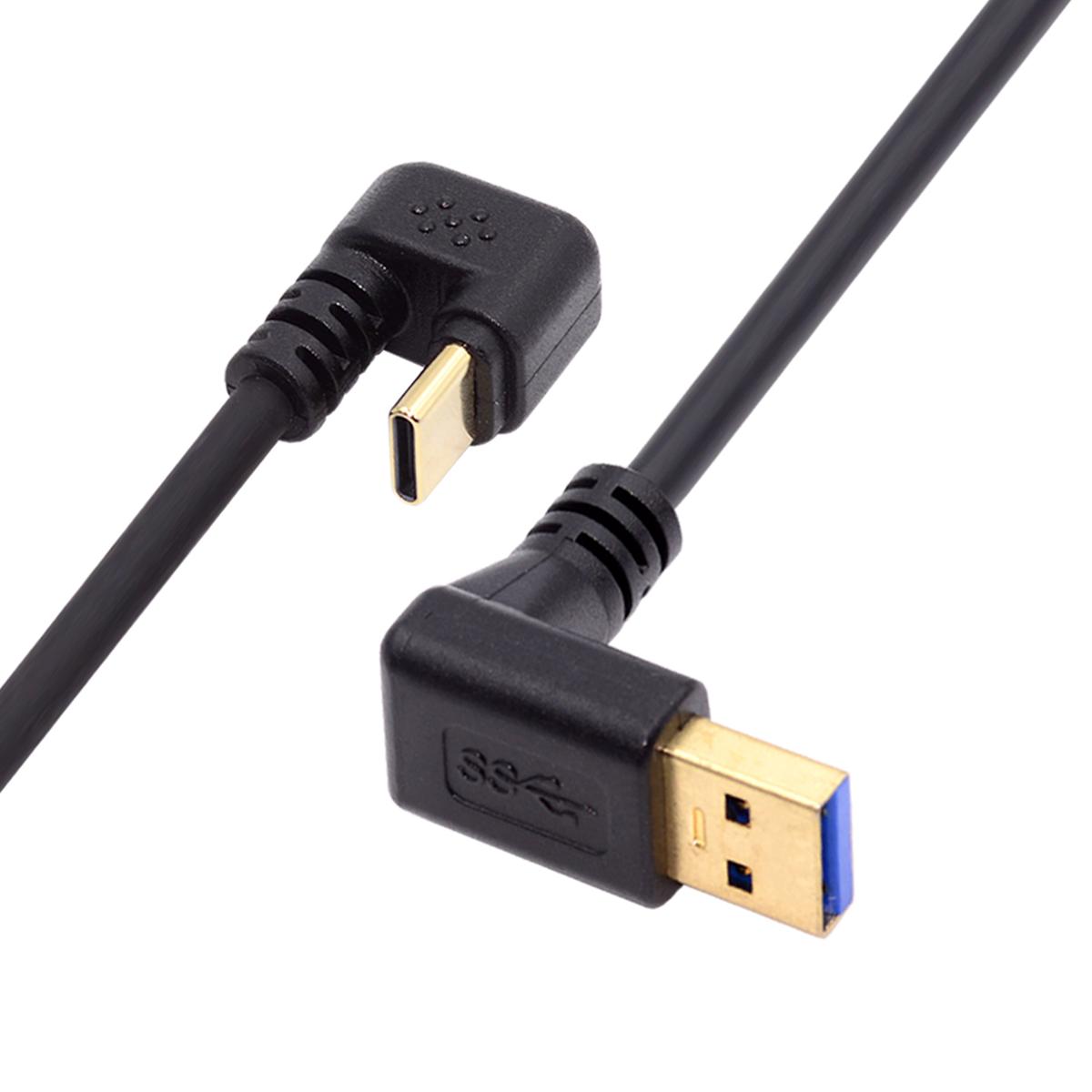 

UC-101-DN 0.3m USB3.0 Type-A to USB-C Power Data Cable 90-degree Down Opposite U Shape Type As Shown A