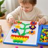 Kids Peg Puzzle Board Toy - 296 Large Building with Pegboard and Pattern Cards, Preschool Educational Learning Toy for Toddlers