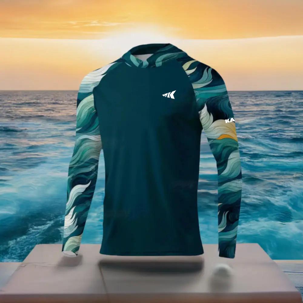 2025 Hoodie UPF 50+UV Protective Top Crab Splicing 3D Printed Quick Drying Breathable Outdoor Hoodie Fishing Shirt