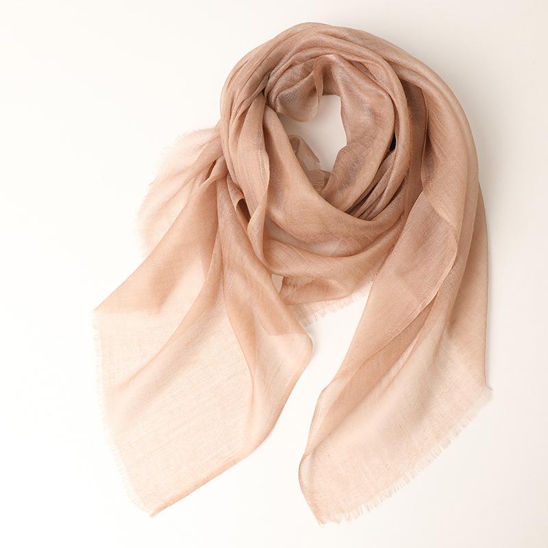 Light and thin ring velvet women's cashmere square scarf plain spring and summer new models can wear 200 scarves