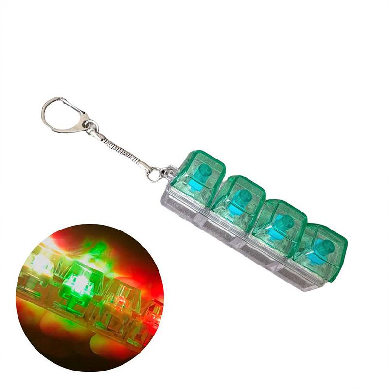 Colored Decompression Buttons 4-Key Pinchable Mechanical Keyboard Stress Relief Buttons Keychain Toy Pendant