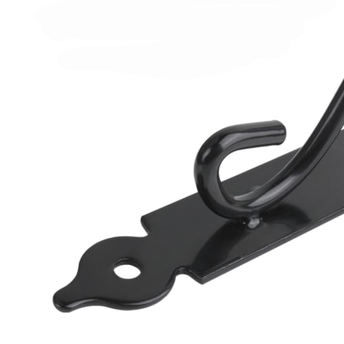 KKlewu Antique Iron L-Shaped Brackets, Shelf Brackets, Set of 4, with Screws (200mm, Black)