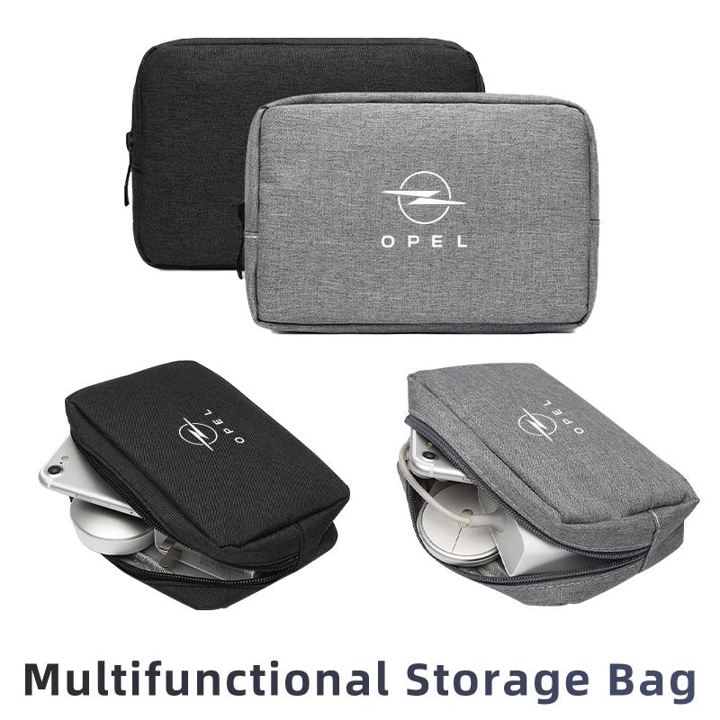 Car Logo Digital Storage Bag Waterproof Data Cable Travel Handbag For Opel Astra Corsa Insignia Zafira Vectra Meriva Mokka Grand QS7