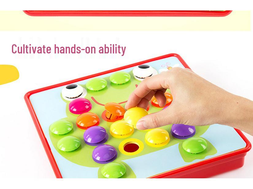 Children's Large Particle Button Art Board: Educational Hands-on Mushroom Nail Puzzle Toy for Kindergarten