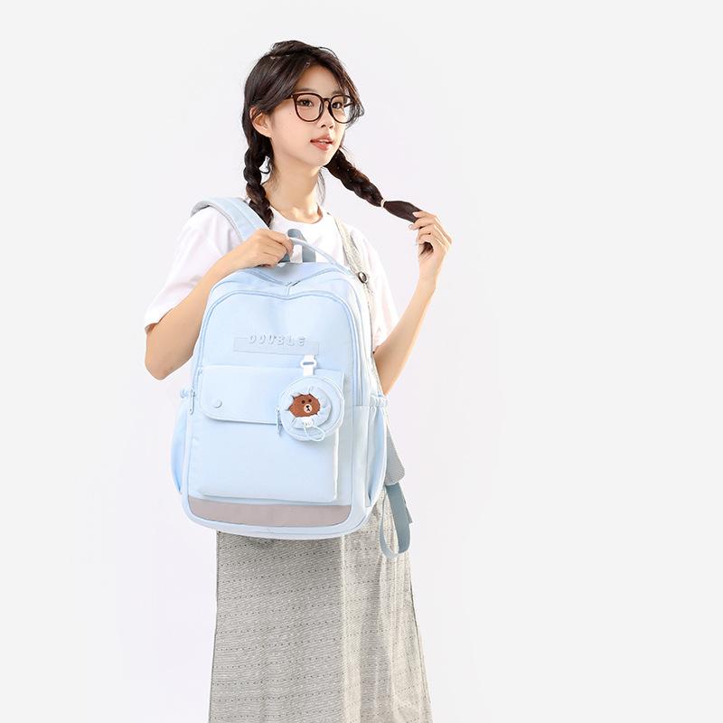 Schoolbag School bag Female junior high school high school student travel computer bag University backpack Large capacity backpack 11.1 inch computer 