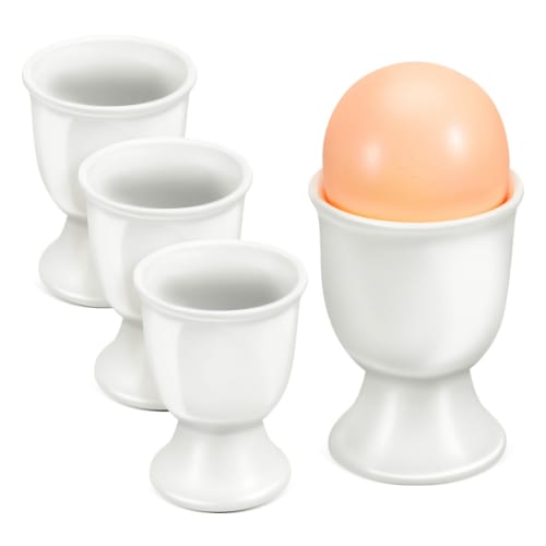 

Набор керамических подставок для яиц HEATSHAKING из 4 штук, Стильный держатель для яиц, Подставка для вареных яиц, Декоративная кухонная посуда, Легко используемая подставка для яиц