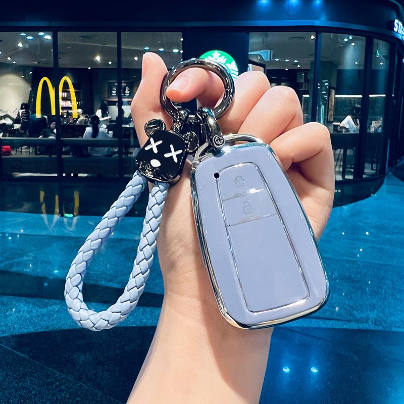 Luxury 2-Button Dual-Engine Protective Key Shell for Toyota Highlander