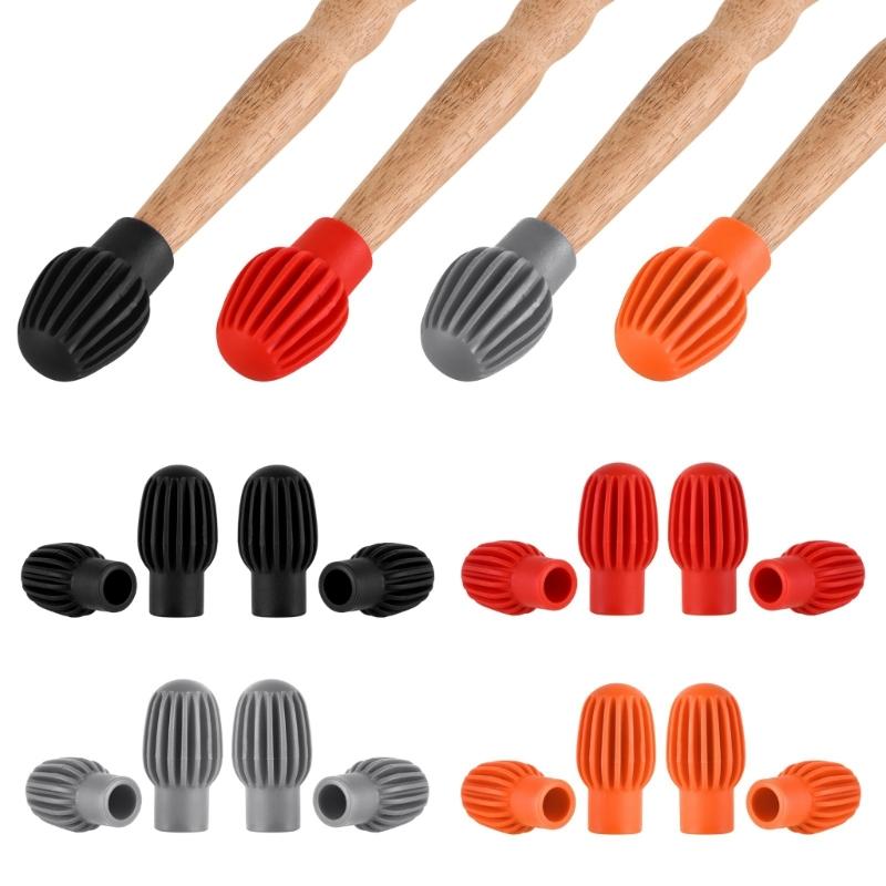 Drum Stick Sleeves Stick Head Protective Mute Protector Caps for Drum Exercise