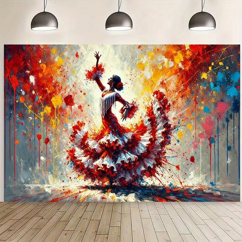 

Гобелен настенный с тематикой фламенко для гостиной, спальни. Декоративное произведение искусства для вечеринок и праздников. 74x94cm(29x37in)