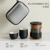 Retro Black Pottery 1 Pot 6 Cups Tea Set Outdoor Ceramic Travel Teaware Portable Glass Teapot with Filter Kung Fu Tea Maker Set