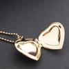Copper Little Heart Crystal Photo Picture Locket Charms Pendant Chain Necklace