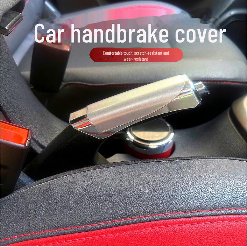 Carbon Pattern Car Handbrake Cover with Mahogany Handle - Personalize Your Ride with Style Modification 506