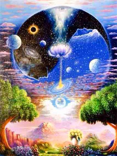 Diamond Painting Kit Tree Landscape Full Square/round Embroidery Mosaic Fantasy Landscape Home Decor