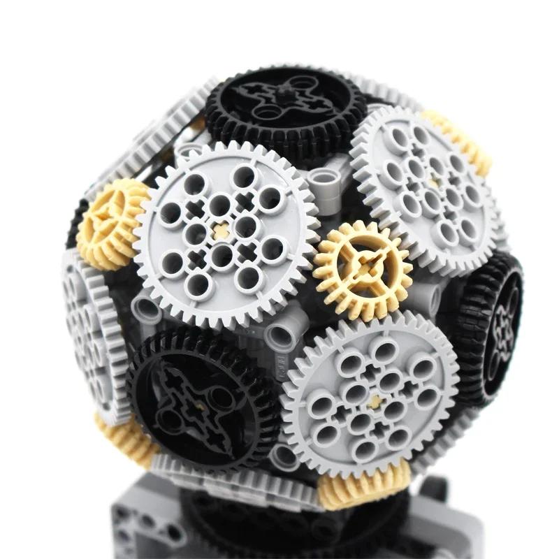 Electric Mechanical Unit Model MOC Building Block Technical Bricks Assembly Autobiographical Gear Earth Ball With Power Function