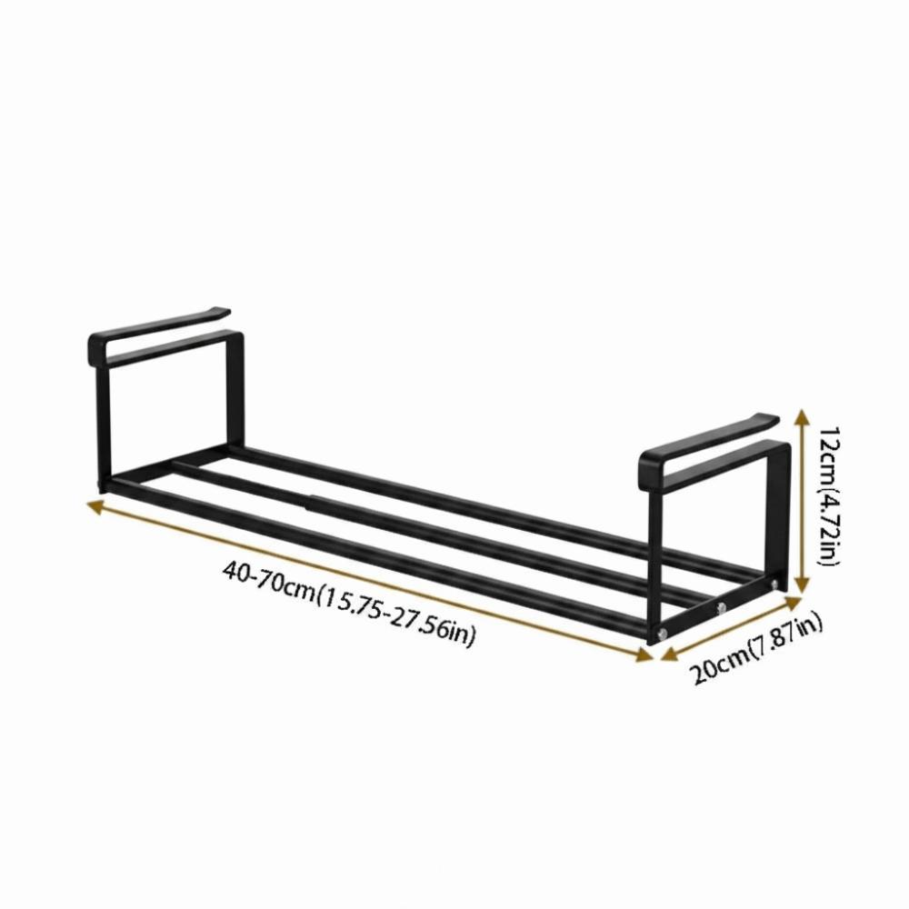 Extendable Hanging Storage Rack Adjustable Shoe Organizer Shoe Rack Kitchen Organization чёрный