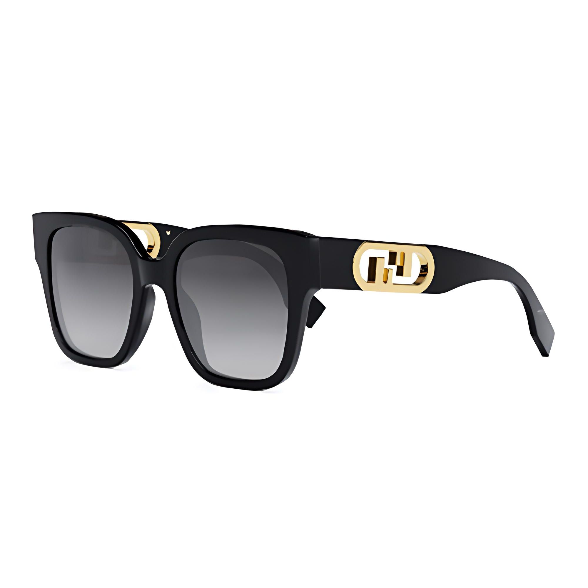 

Fendi Letter Cutout Irregular Frame Sunglasses Women sunglasses Black FE40063F01B 55,Black