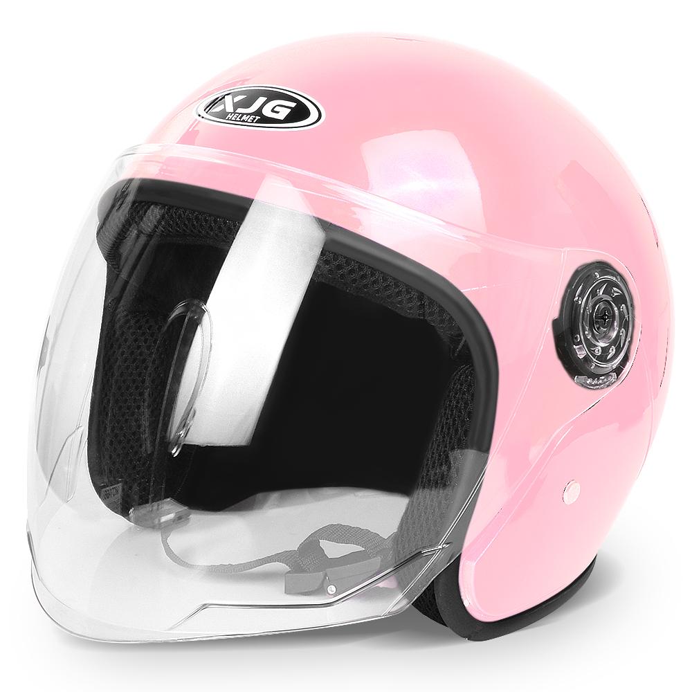 

Мотоциклетный шлем для мужчин и женщин, электромобилей, скутеров, велосипедов, открытый шлем, защитная шапка с защитой от ультрафиолета, велосипедная кепка с очками розовый