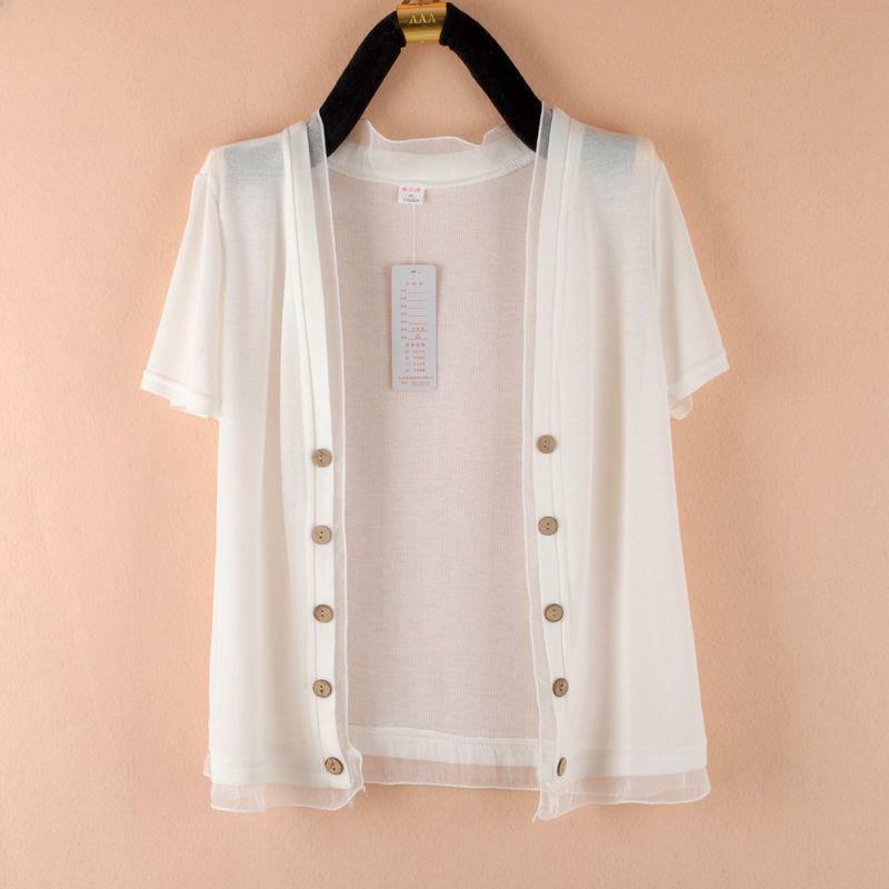 Spring Summer Women's Short Thin Long Sve Knitted Cardigan Outerwear Large Size Air Conditioning Shirt