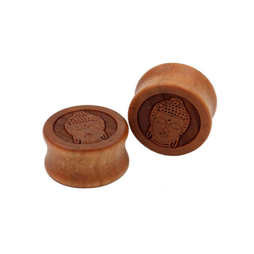 10-20mm Body Jewelry Organic Wood Ear Gauges Ear Plugs Earring Meditating Buddha Flesh Tunnels