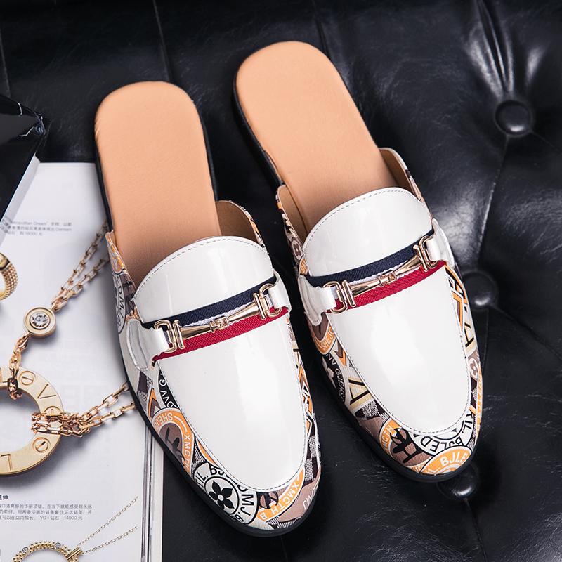 Luxusmarke Herren Designer Sandalen Sommer Casual Slipper Lackleder 37~45 Herren Halbschuhe Pantoletten Männlich Schwarz Pantoletten Hausschuhe