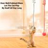 1Pc Suction Cup Spring Fur Ball Retractable Cat Teaser With Bells Colorful Elastic Strings Fluffy Cat Toy Pet Supplies
