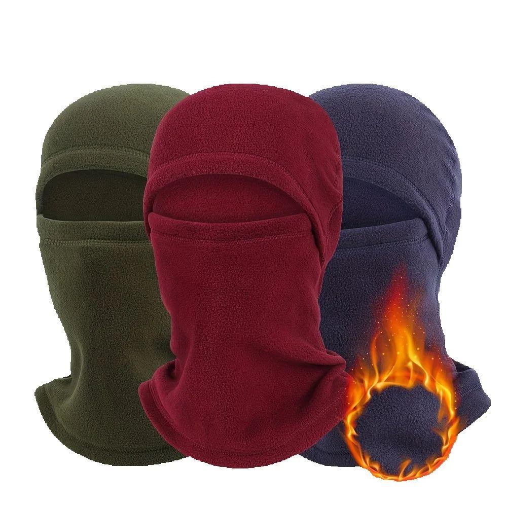 3pcs Winter Balaclava Windproof Thickened Polar Fleece Cycling Ski Mask Anti-Cold Thermal Hiking Running Neck Warmer Face Cover