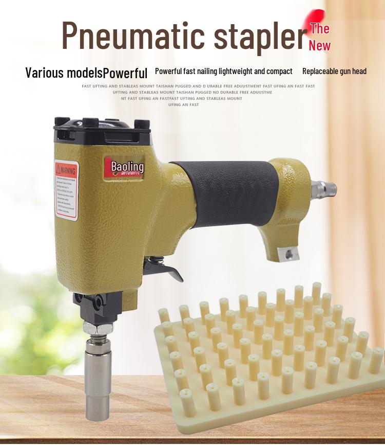 Pneumatic Upholstery Staple & Nail Gun for Sofa, Furniture, Mattress with Copper Nozzle
