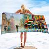 Figure Oil Painting Beach Towel,Travel Towel for Boys & Girls,Quick-Dry & Super Absorbent Beach Blanket for Bath, Pool, Camping