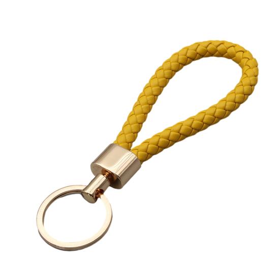 Schlüsselanhänger Lanyard Geflochtenes Seil Kunstleder Angenehmer Griff Schlüsselanhänger Aufhängeseil mit Zinklegierung Schnalle Schlüsselring