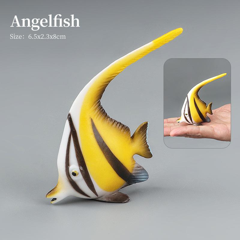 Set di Action Figure Modello Animali Marini - Pesci Oceanici Tonno Pesce Vela Persico Cernia Salmone PVC Giocattolo Educativo per Bambini