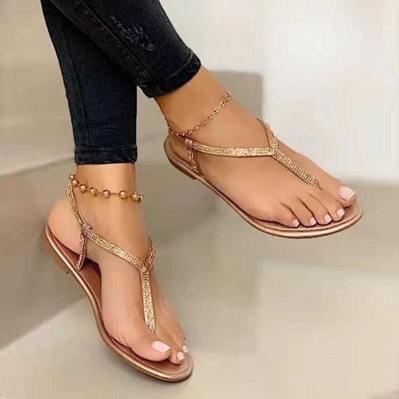 New Summer Sandals for Women Fashion Pointed Toe Flats Women's Casual Sandals Ladies Flip Flops Roman Low Heel Woman Sandalias