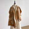 Elegant intellectual style thickened winter shawl women travel versatile multi-functional warm scarf leopard print scarf