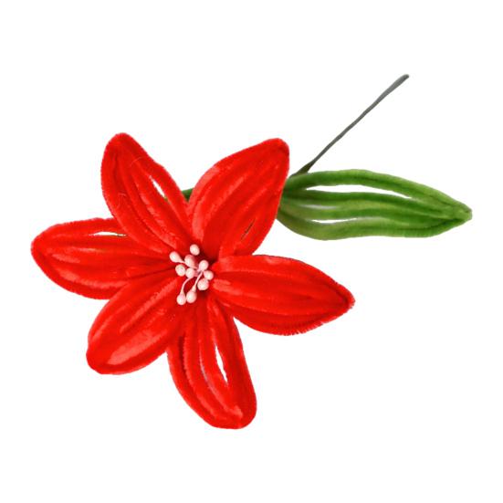 Hotová květina z čističe dýmek Ruční výroba Umělá lilie Dárky na Valentýna pro ženy Maminku Babičku Přítelkyni k narozeninám Den matek