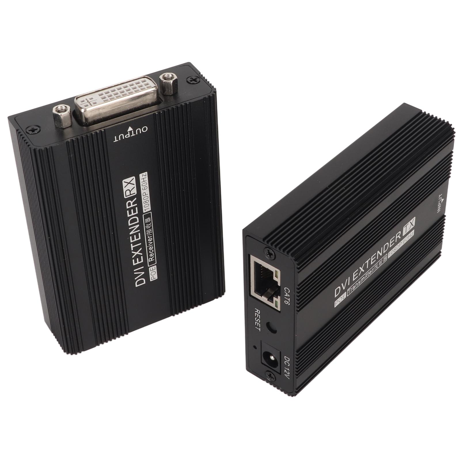 

DVI Extender 1920x1080P At 60HZ POE Single Power Supply Plug and Play Video Extender 100‑240V UK UK Plug