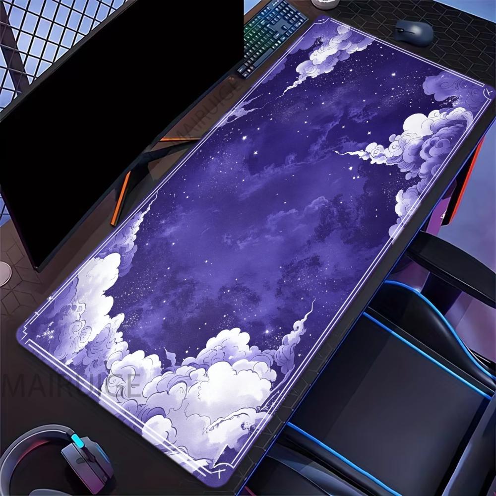 Cloud Starry Sky Mouse Pad Large Computer Office Game Table Mat Rubber Anti-slip Stitched Keyboard Mats 90x40 XXL Desk Pads
