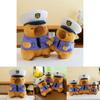 Adorable Police Capybara Plush Toy Soft Cuddly Pillow For Kids Birthday Gift
