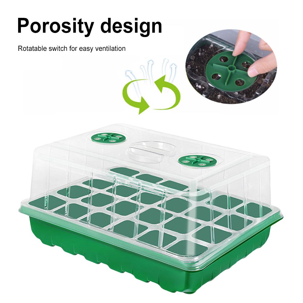 12/24/48 Holes Seed Starter Trays Gardening Seedling Pot Humidity Dome Plant Pot Garden Accessories Hydroponics Growing System