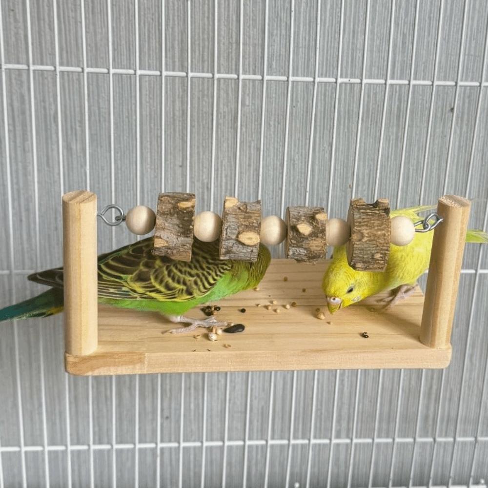 Wear-resisting Parrot Perch Stand Natural Wooden Bird Teeth Chew Toy  Parakeet