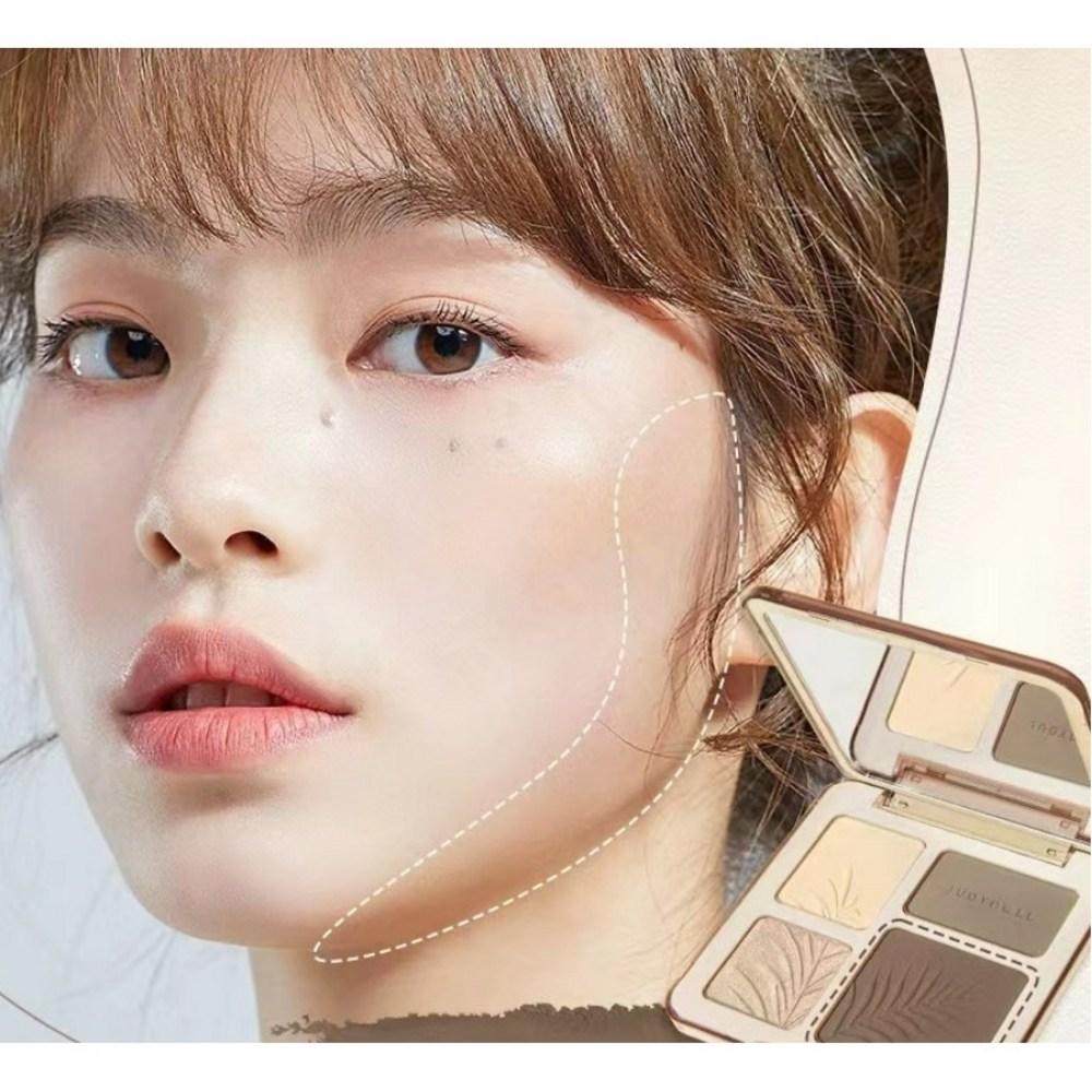 judydoll Judydoll 3D Highlighter Contour Bronzer Palette Nude Makeup Natural Color Rendering Long-lasting, 04 02, 1 piece