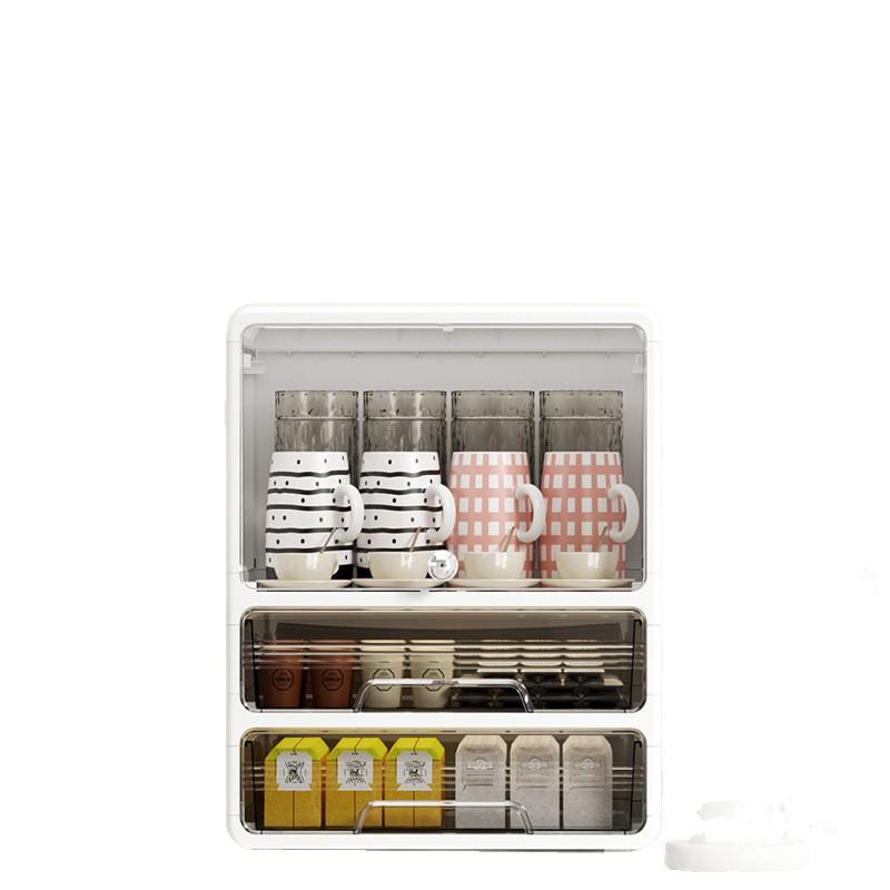 Multi-layer Dustproof Cup Holder & Storage Rack for Living Room