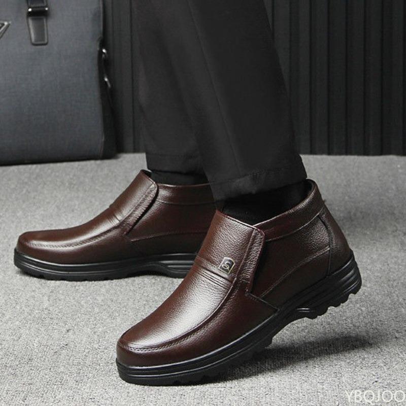 Men's boots men's super warm ankle boots winter simple comfortable wear-resistant waterproof casual shoes