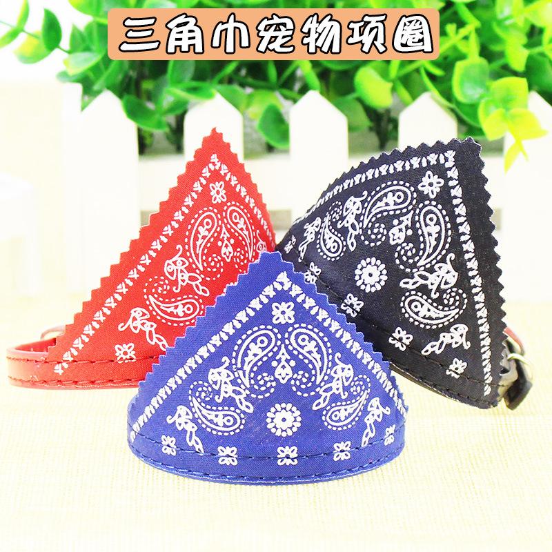 Nákrčník Štěně Nastavitelný Domácí Mazlíček Pes Kočka Krční Bandana Obojek Šátek Doplňky Pro Kočky & Malé Psy Černá Červená Modrá Růžová Fialová