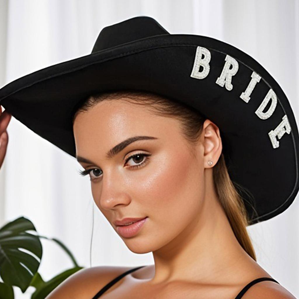 Bride Bride Hat Crystal Panama Hat for Disco House Cocktail Parties Vacation Sparkly Crystal for Comedian