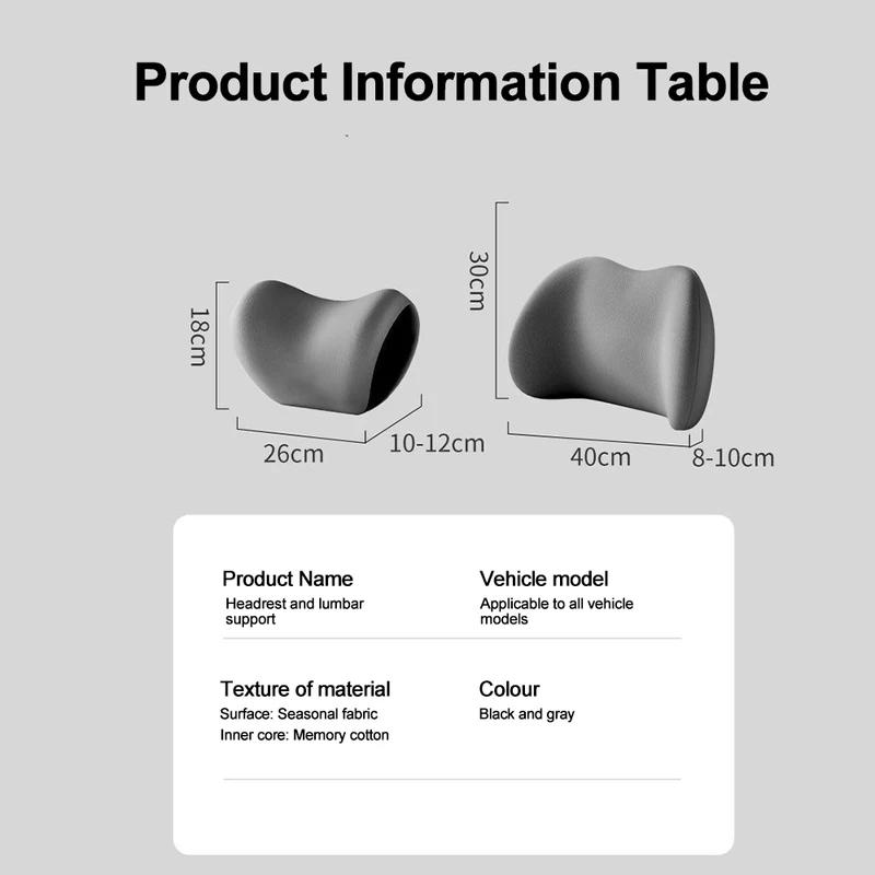 Auto Memory Foam Nackenkissen Kopfstützenschutz Lendenwirbelstütze Kissen Taillenkissen Kissen Auto Haus Unterstützung Nacken Taille Matten