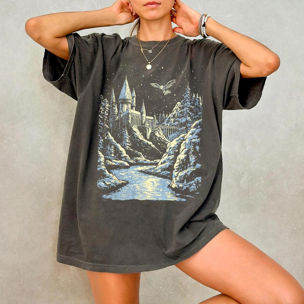 Magical Book Printed Tshirt SpringSummer Womens Shirt 2026 New Fashion Trend Top Short Sleeve Comfortable Tshirt