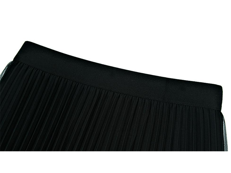 2023 Autumn/Winter Double-Sided Pleated A-Line Midi Skirt for Women