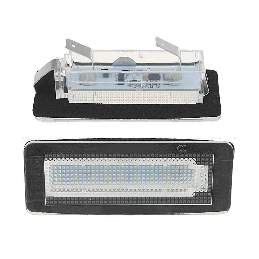 1Pair LED White License Plate Lights For Smart Fortwo Coupe W450 W451 W453